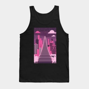 Vaporwave city minimalist art Tank Top